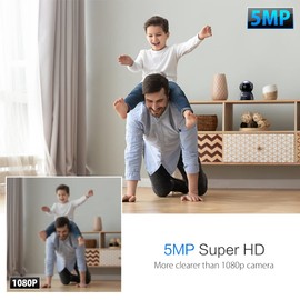 ctronics 5MP PTZ Indoor WiFi Surveillance Camera, 2.4GHz/5GHz Dual Band WiFi IP Camera Indoor with 355°/90° Swivel, Motion / Human Detection, Automatic Tracking, IR Night Vision, 2-Way Audio