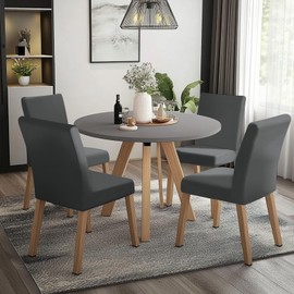 NAKIHOUSE Chair Covers, Super Fit Stretch Dining Room Chair Covers Set of 4 Removable Washable Chair Protector Cover Seat Slipcover for Dining Room, Wedding, Ceremony, Banquet, Party (Dark Gray)