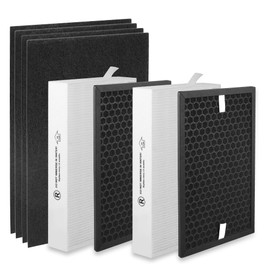 Breshair HPA5200B True HEPA Replacement Filter for Honeywell HPA 5200 5220 5250 3200 Air Purifiers, 2 R HEPA Filters, 2 S Carbon Filters and 4 A Pre-Filters, Part # HRF-R HRFSC1 HRF-ARVP200 HRF-A200