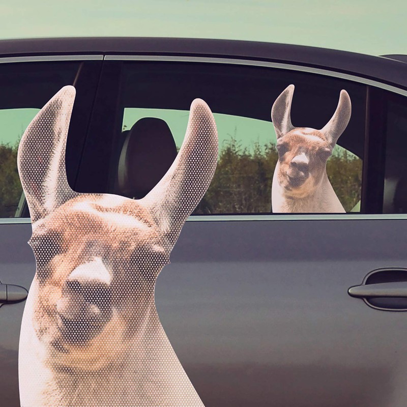 Thumbs Up Ride with Lama - Window Sticker Lama Car
