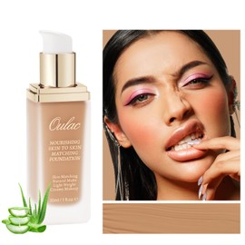 Oulac Mature Skin Foundation Matte Makeup with Medium to High Coverage Breathable Moisturising Nourishing Bronze Foundation Vegan 30 ml
