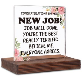 New Job Congratulations Gifts for Him Her Women Men Friends, Graduation New Job Gift Idea, New Chapter Promotion Gift for Leader Coworker Colleagues Work Bestie, Office Desk Decor Sign SWK219