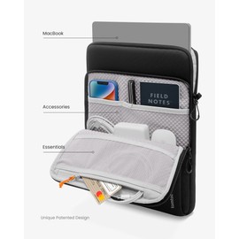 tomtoc 360 Protective Laptop Shoulder Bag Designed for 16-inch New MacBook Pro M2/M1 Pro/Max A2780 A2485 A2141 2023-2019, Water-Resistant Well-Organized Accessory Sleeve Case with Handle