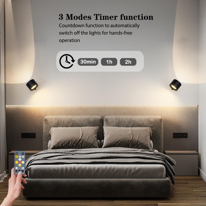 Ditoon LED Wall Mounted Lights with Remote, Wall Sconces Lamp