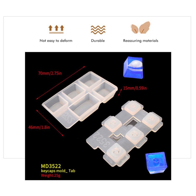 DIY Mechanical Keyboard Keycap Silicone Mold Soft Durable Keys Mold