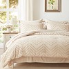 Anluoer Queen Comforter Set, Beige Tufted Bed in a Bag