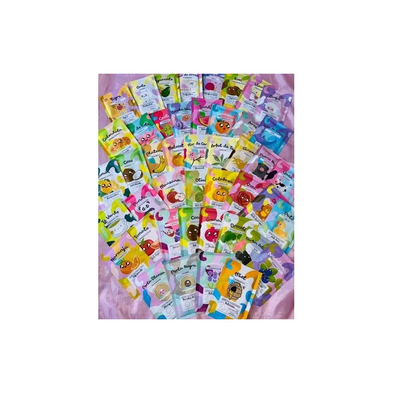 Mascarilla Facial De Tela Kawaii Coreana 1 Pieza