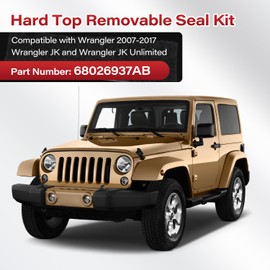 17 Pcs Hard Top Removable Seal Kit, Compatible with 2007-2017 Jeep Wrangler JK and Wrangler JK Unlimited Foam Blocker Replace 68026937AB