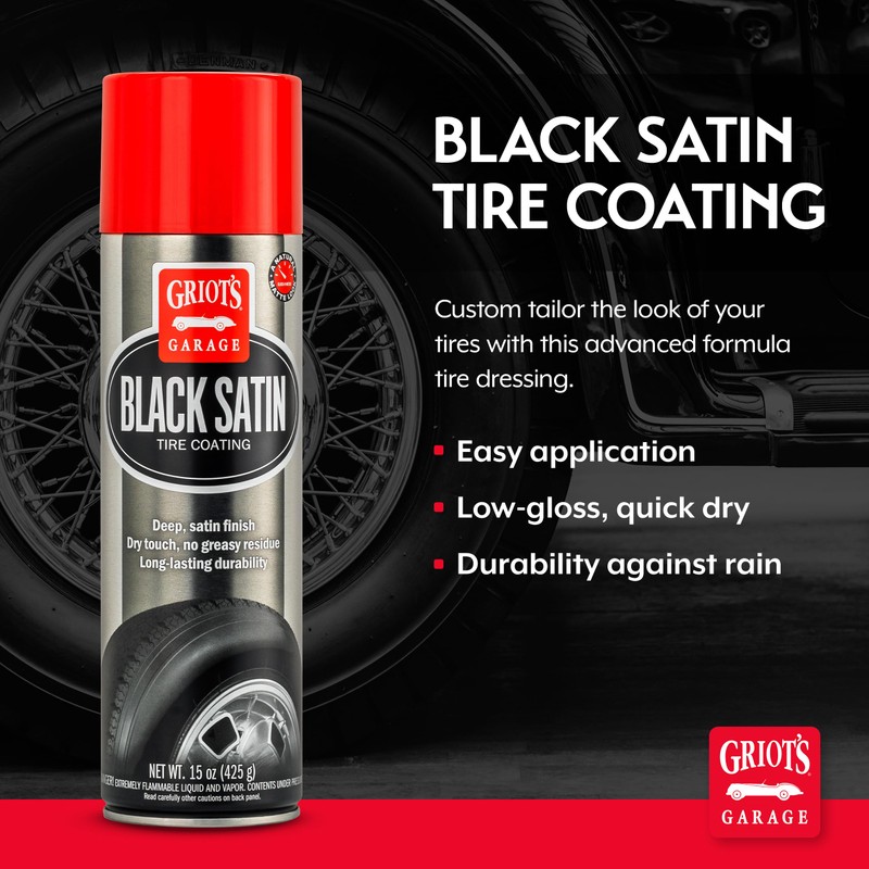 Griot's Garage Black Satin Tire Coating, Provides a Low-Gloss, Satin
