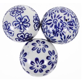 Abaodam Ceramic Balls Set of 3 Blue and White 5.00X5.00X5.00cm