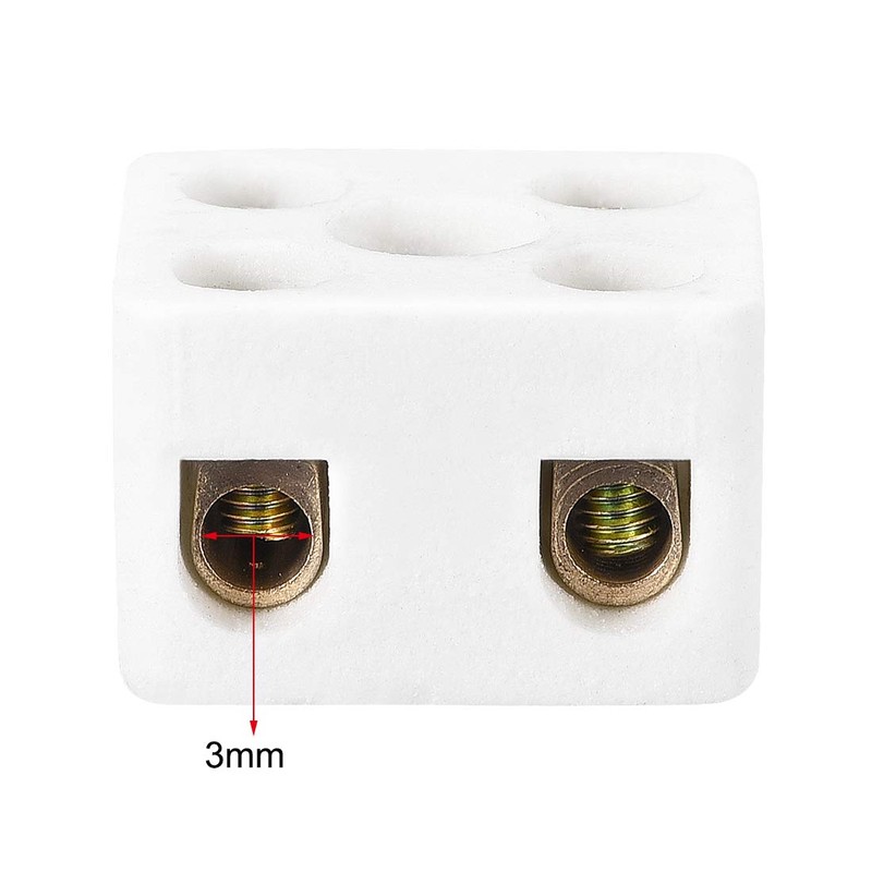uxcell 2 Way Ceramics Terminal Blocks High Temp Porcelain Ceramic