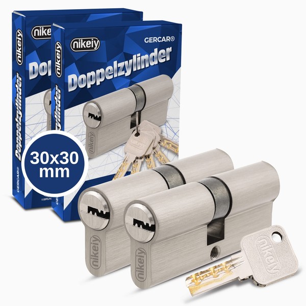 GERCAR Pro Profile Cylinder, 30/30 Solid Locking Cylinder, Simultaneous Locking,