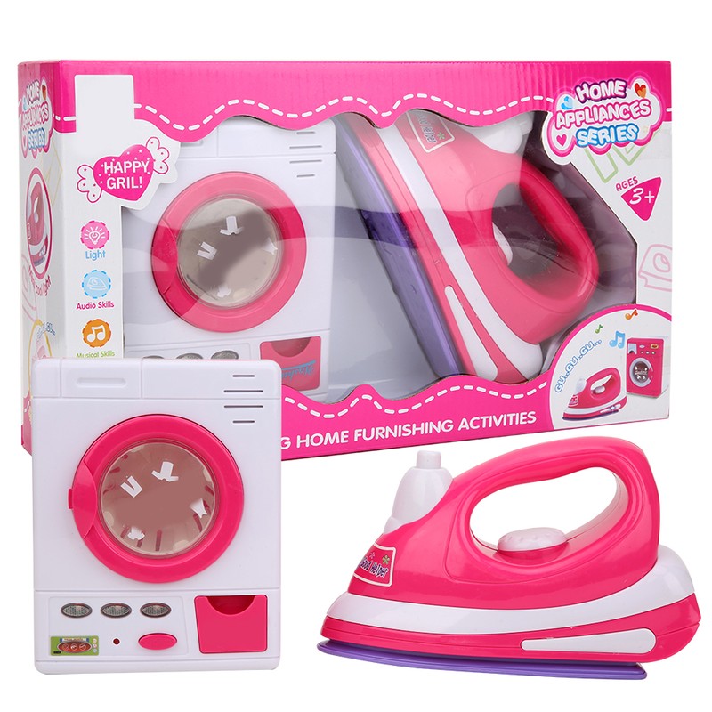 Simulation Electric Iron Washing Machine Household Appliance Educational Toys Play