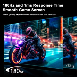 SANSUI 27 Inch WQHD 2560 x 1440 IPS Gaming Monitor, 180Hz 1ms Computer Monitor, DP 1.2 x2 | HDMI 2.0 x2 | VESA Mount, 120% sRGB HDR Eye Care Metal Stand (DP Cable Included)