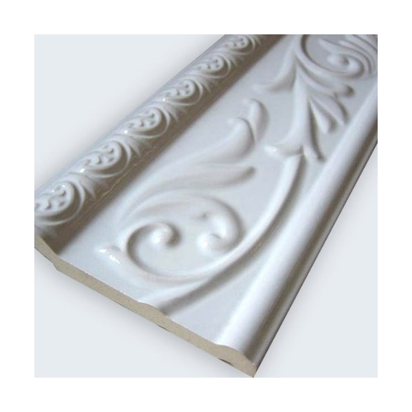 Ceramic Wall Border 10 x 30 cm Glossy White