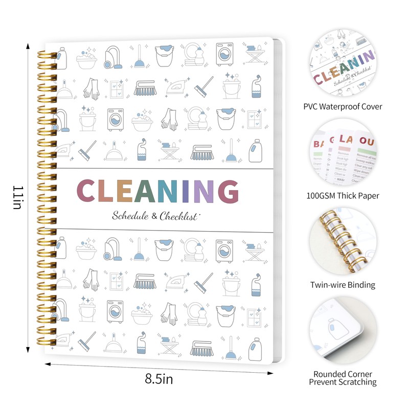ADHD Cleaning Planner for Adults Women, Cleaning Schedule and Checklist