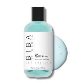 BIBA DE SOUSA The Mandelic Cleansing Gel - Gentle, Sulfate-Free Foaming AHA and Mandelic Acid Skin Cleanser- Antioxidant Botanical Blend - For All Skin Types (8oz)