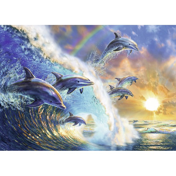 Ravensburger Dancing Dolphins 1000 Piece Jigsaw Puzzle for Adults – Every Piece is Unique, Softclick Technology Means Pieces Fit Together Perfectly