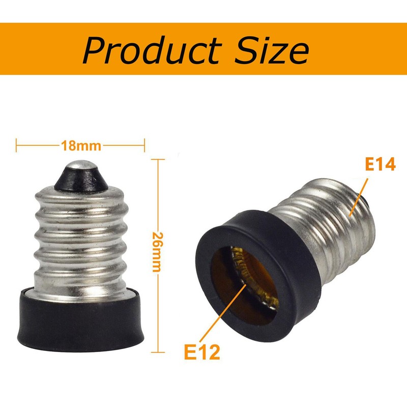 FINELED 12pcs LED E14 a E12 Adaptador Convertidor de lámpara,