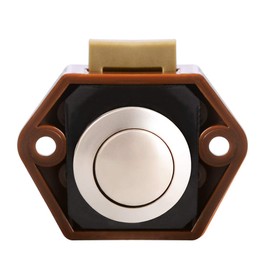 POFET Push Button Latch Cabinet Furniture Cupboard Keyless Door Lock Catch for RV Caravan Motorhome Camper (Brown)