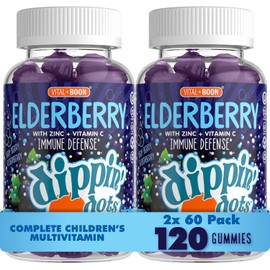 Vital+Boon - Elderberry Gummies with Vitamin C & Zinc (120 Gummies)| Immune Defense Supplement with Natural Flavors | Pectin Fruit Gluten Free Immune System Booster Gummies for Adults