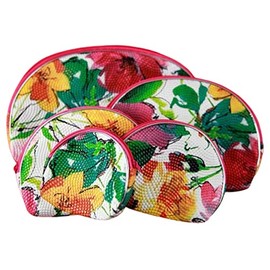 Topkids Accessories 5pcs Makeup Bag Set for Women and Girls, Travel Accessories, Makeup Organiser, Makeup Travel Bag, Wash Bag, Travel Toiletries Bag, Cosmetic Bag (Floral Summer)