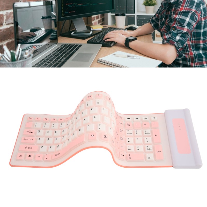 Silicone Keyboard 107 Keys Waterproof Dustproof Folding Two Colors 2.4G