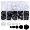 Pack of 160 Transparent Buttons, Shirt Buttons, 4 Holes Buttons,