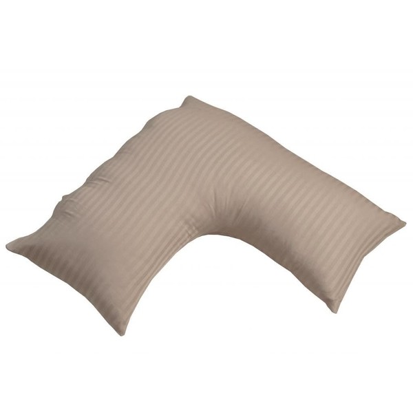 HOMESCAPES Taupe Brown Pure Egyptian Cotton V-Shape Pillowcase 330 TC