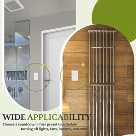 TG 1-Hour Countdown Timer Switch, for Bathroom Exhaust Fans, Heaters, Lights, LED Indicator, 120VAC 800W, No Neutral Wire Required, UL Listed, Screwless Wall Plate, White, 1 Pack