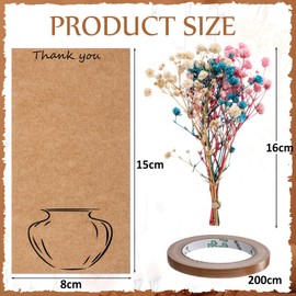 Janinka 41 Pcs Mini Dried Baby Breath Flowers and Kraft Paper Gift Cards Natural Dried Gypsophila Bouquet Flower Party Favor for Wedding Baby Shower Thanksgiving Crafts DIY Decoration(Multicolor)