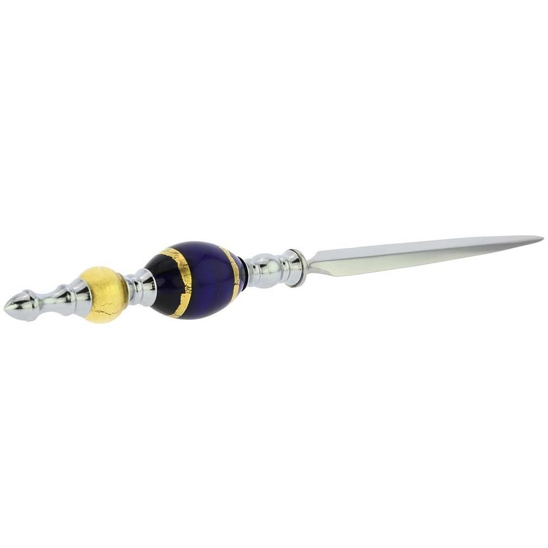 Glass Of Venice Murano Glass Letter Opener - Gold Blue