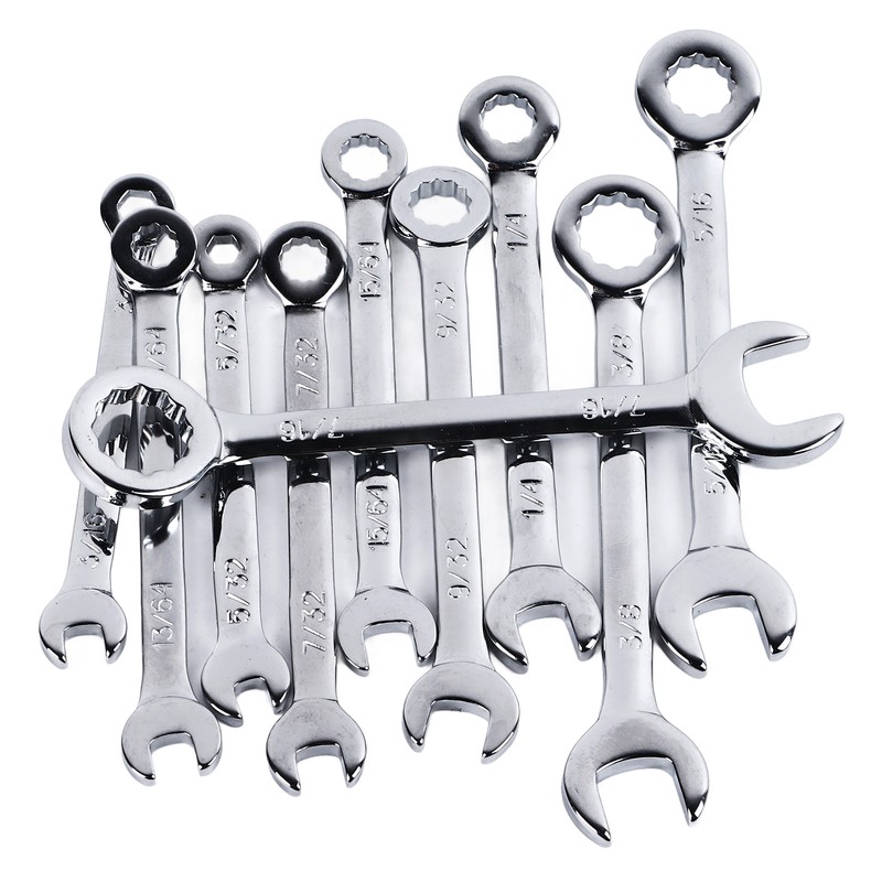 10PCS Mini Combination Wrench Set Steel Inch Open End Small