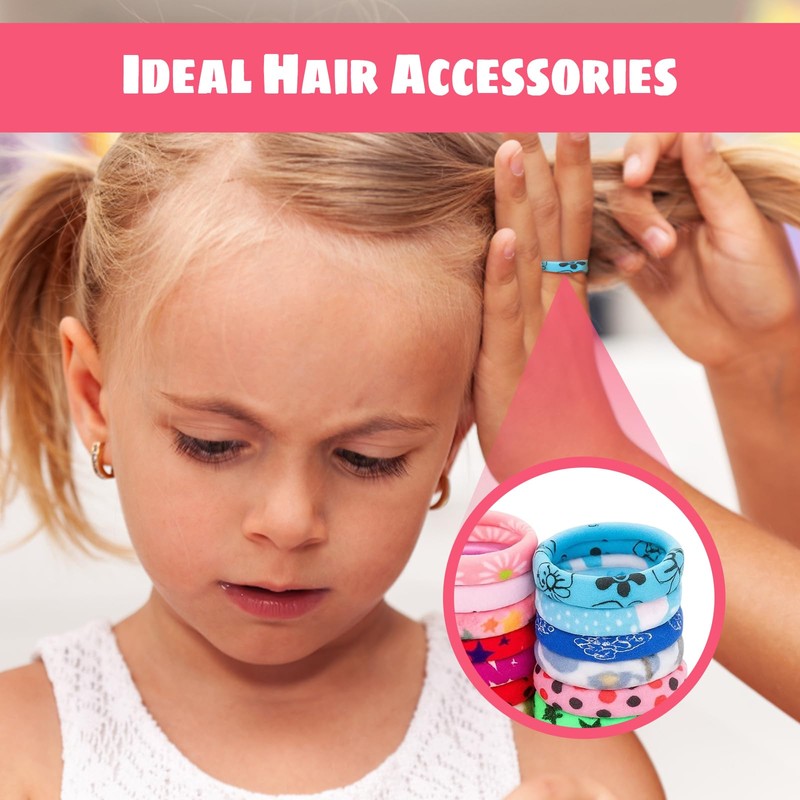 100 Haargummis Mädchen, Bunte Zopfgummis Mädchen, Farbige Scrunchies, Weiche Haargummis