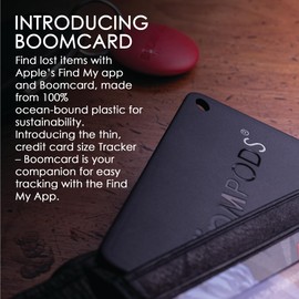 Boompods Boomcard - Schlüsselfinder Geldbörsen Finder - Smart Bluetooth Tracker Karte für Geldbörse, kompatibel mit der Apple Find My App, iOS-Gerät erforderlich (Android wird nicht unterstützt)