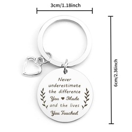 HUHALLI Inspirational Keychain Gifts for Friend Sister Brother Lover Daughter Coworkers Students Him Her Women Men, Birthday Christmas Thanksgiving Graduation Gifts