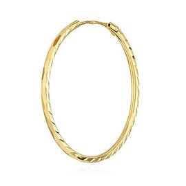 NKlaus Single Creole Earrings 333 Yellow Gold 8 Carat Earrings 1.1 mm Wide Women's Earrings, Yellow Gold