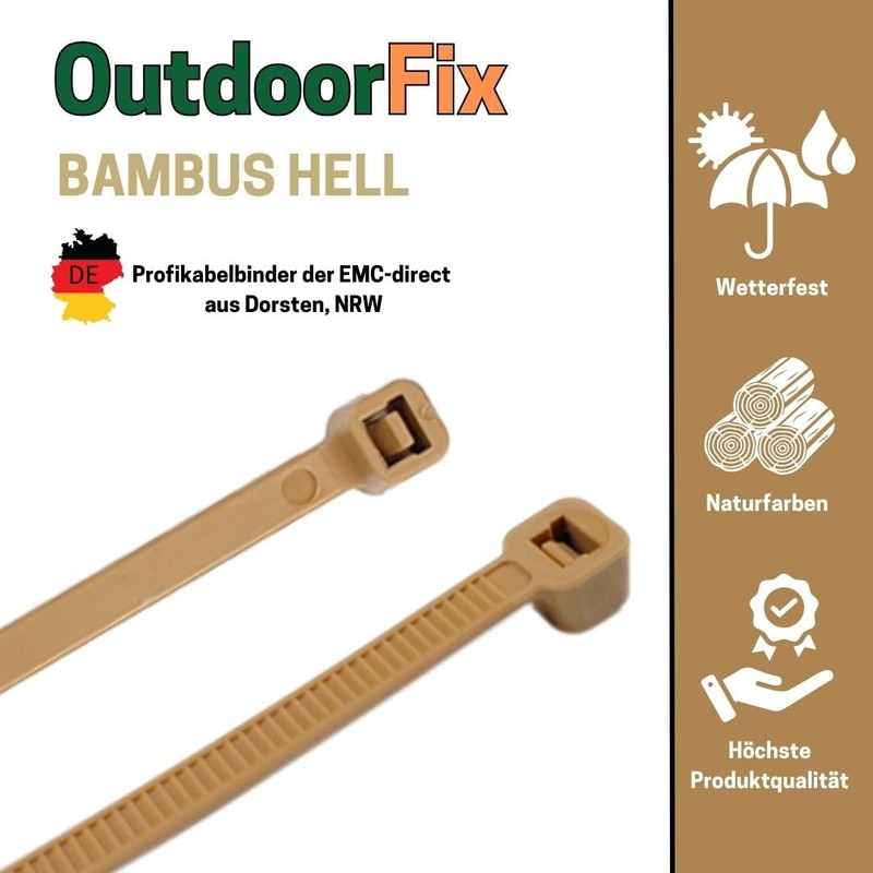 OutdoorFix Cable Ties 200 x 4.6 mm, Pack of 50