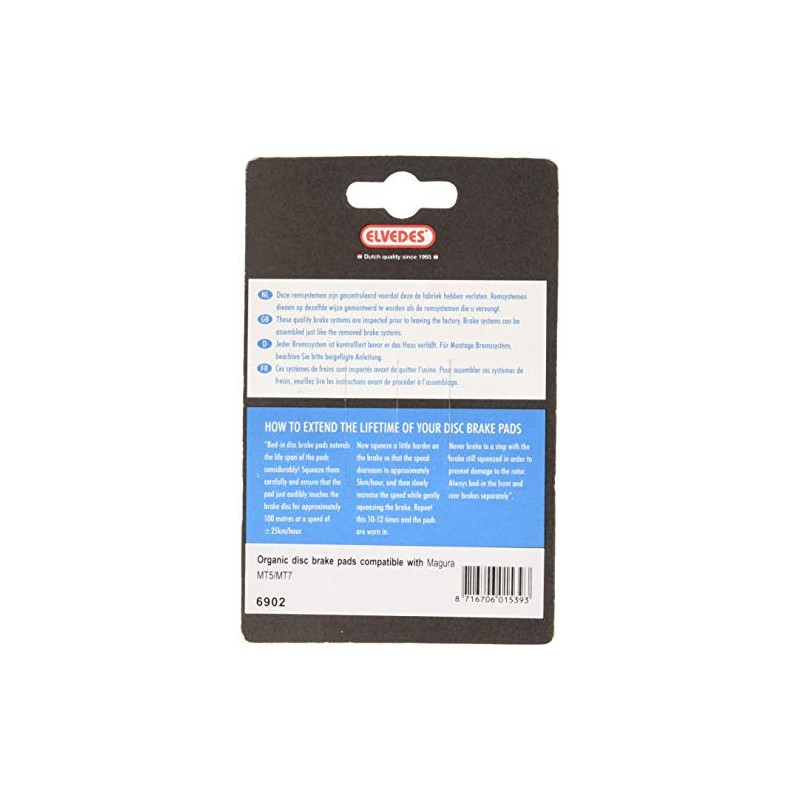 Elvedes 1 Pair Organic/E-Bike/MTB/Road Bicycle Brake Pads Set for Magura