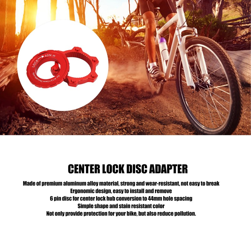 CANSUCC Bike Hub Disc Brake Center Lock Adapter Aluminum Alloy