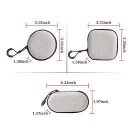 3 Pack Earbud Case, BetterJonny EVA Hard Earphone Carrying Case Portable Storage Earbud Pouch Case Mini Earbud Pouch for Bluetooth Ear Buds USB Adapter Cable Coin Pouch Wallet (Grey)