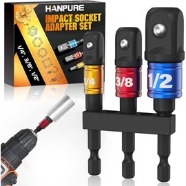 Impact Driver Socket Adapter Set – Convert Drill Bits to 1/4”, 3/8”, 1/2” Extensions for Cordless Drills & Impact Wrenches, A Practical Gift for UK Dads, Husbands, and DIY Enthusiasts