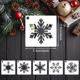 Jmkcoz 30 Pcs Christmas Snowflake Stencils Template, Winter Snow Window Template Xmas Snowflake Stencils for Painting Drawing Spraying on Wood Glass Wall Door Card Snow Flake DIY Craft