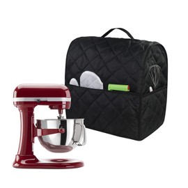 ZYNTM Kitchen Aid Stand Mixer Cover, Dustproof Full Covering 36x24cm, Waterproof Mixer Bag with Side Pocket, Black Cotton, 24x24x25cm, FOOD MIXER