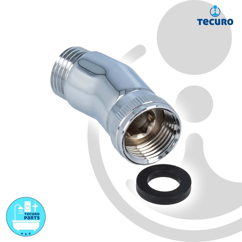 tecuro Elbow for connecting shower hose to hand shower, 1/2