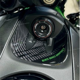 BLACK DOVES GRAPHICS 3D Resin Protection Stickers Compatible with Kawasaki Z H2 SE 2021-2024 (Key Zone), KAWZH2