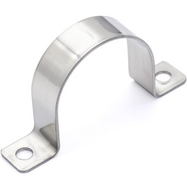 Pack of 10 Pipe Clamps Diameter 50 mm Mounting Clamp Pipe Clamp Heavy U Pipe Clamps Two Hole Pipe Clamp Mounting Clamp Stainless Steel for Pipeline Electric Cable Empty Pipes