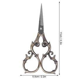 Vintage European Style Sewing Scissors Flower Plum Blossom Scissors Embroidery Stainless Steel Scissors for Dressmaking Work (Green)