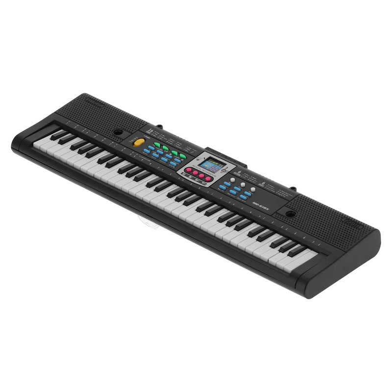 61Key Mini Electric Piano Black MultiFunctional Studio Toy with Microphone
