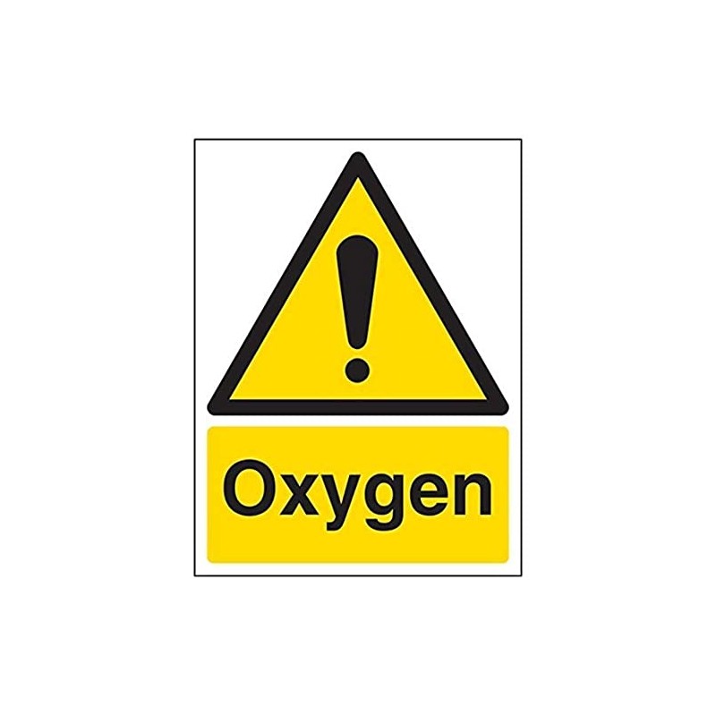 V Safety Oxygen Warning Sign - 150mm x 200mm -